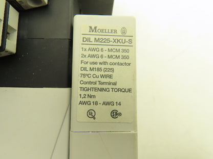 Moeller Motor Starter Contactor Overload Relay 600V 225A 150Hp