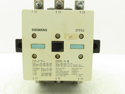Siemens 3TF52 Motor Starter IEC Contactor 3Ph 1000V 150Hp 200A Coil 240V