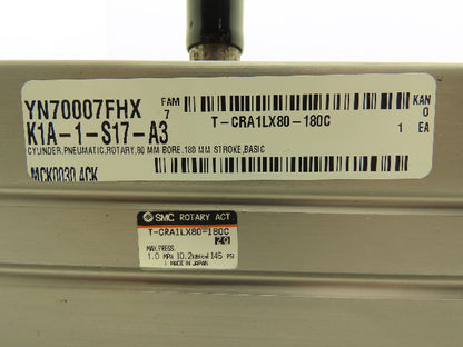 SMC T-CRA1LX80-180C Pneumatic Rotary Actuator Cylinder  80mm Bore 180mm Stroke