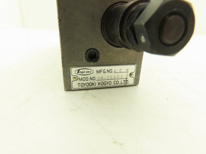 Toyo Oki HK-03101 Aluminum Sandwich Manifold Block w/Relief Valves