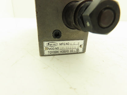 Toyo Oki HK-03101 Aluminum Sandwich Manifold Block w/Relief Valves