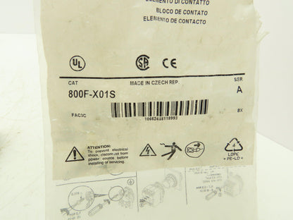 Allen Bradley 800F-X01S Contact Block 22mm 10A 1NC Ser A  Lot of 5