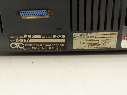 Allen Bradley 2700E CA40 HMI Push Button Control Panel Console 100-240VAC