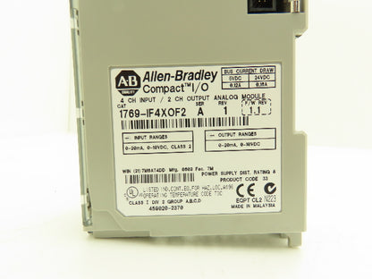 Allen Bradley 1769-IF4XOF2 Input Output Module 0-10VDC Rev 1 Ser A I/O