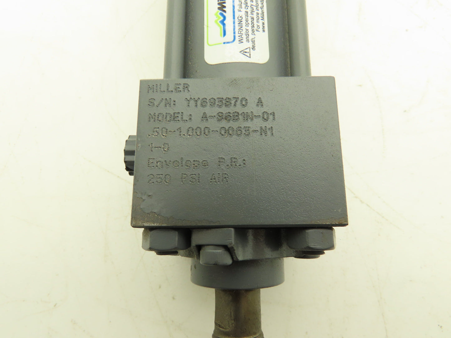 Miller 86B1N Pneumatic Air Cylinder 1.5" Bore 1" Stroke Double Acting 250psi