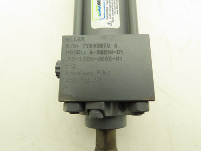 Miller 86B1N Pneumatic Air Cylinder 1.5" Bore 1" Stroke Double Acting 250psi