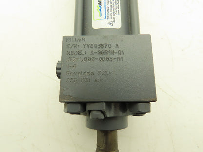 Miller 86B1N Pneumatic Air Cylinder 1.5" Bore 1" Stroke Double Acting 250psi