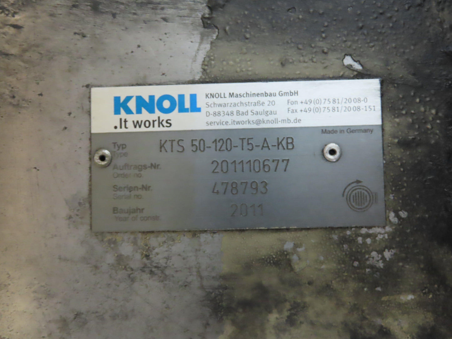 Knoll KTS50-120 High Pressure Screw Coolant Spindle Pump 40Hp 230/460V 3Ph