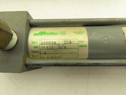 Miller A86R2B/A50B2B Pneumatic Air Cylinder 1-1/2" Bore 4" Stroke Lot of 2