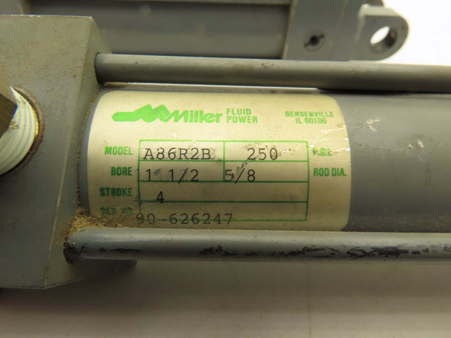 Miller A86R2B/A50B2B Pneumatic Air Cylinder 1-1/2" Bore 4" Stroke Lot of 2
