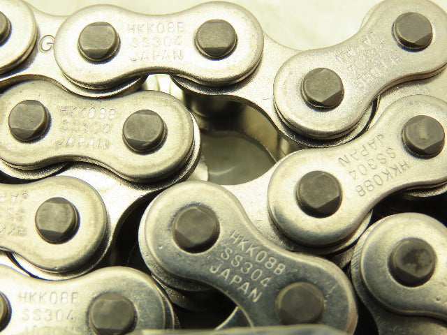 HHK 08B-1R-SSS Roller Chain Single Strand 304 Stainless 10 Ft 240 Links