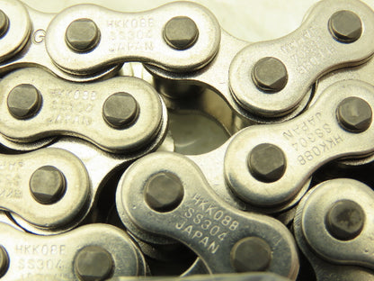 HHK 08B-1R-SSS Roller Chain Single Strand 304 Stainless 10 Ft 240 Links