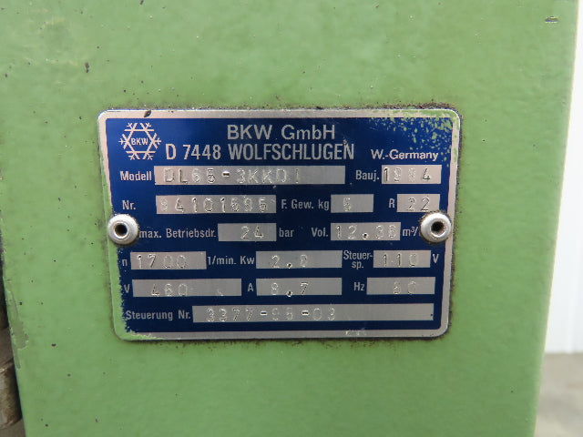 BKW DL65-3KKDI Refrigerated Chiller Cooling Oil Chiller 480V 3Ph 60Hz N 1700 Min