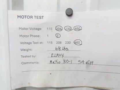Hytrol 5AC-30-1-RH Conveyor Drive Gearmotor 30:1 Reducer .75Hp 460V 56C 58rpm