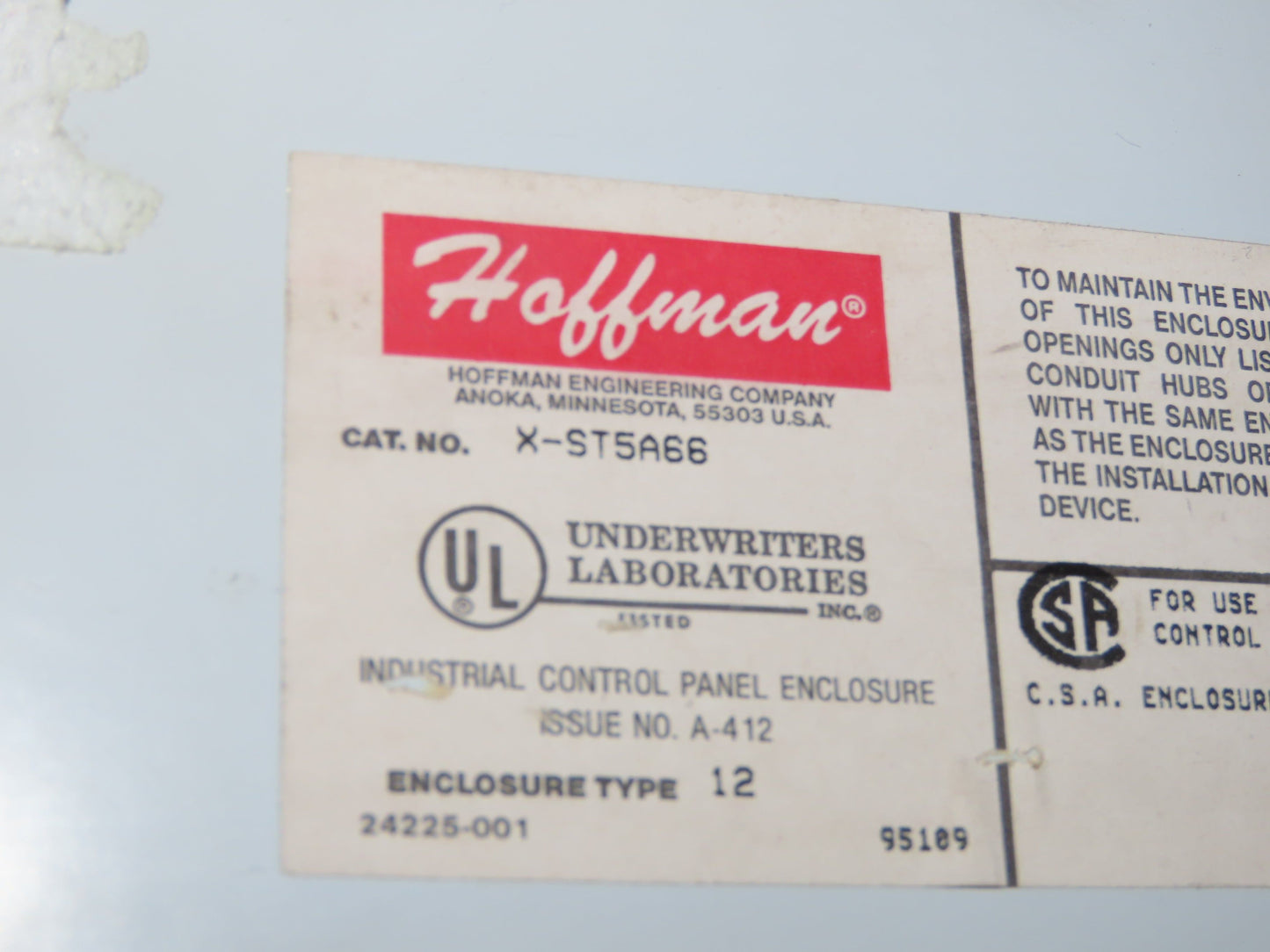 Hoffman X-ST5A66 Concept HMI Computer Workstation Electrical Enclosure Pedestal