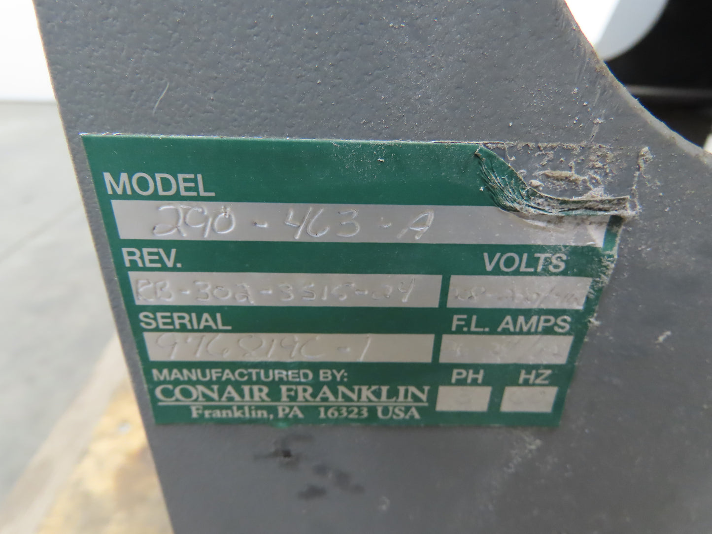 Conair Franklin High Pressure Blower 24" 10Hp 3520RPM 230/460V 6" In/Out