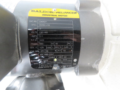 Baldor 1/2HP Cast Aluminum Pressure Blower 5x4" 3450RPM 208-230/460V 3Ph
