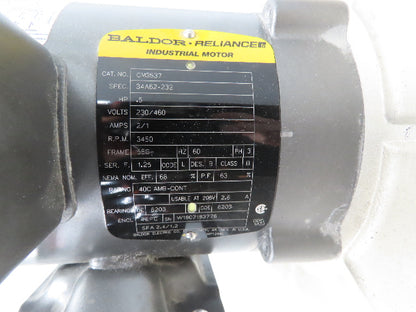 Baldor 1/2HP Cast Aluminum Pressure Blower 5x4" 3450RPM 208-230/460V 3Ph