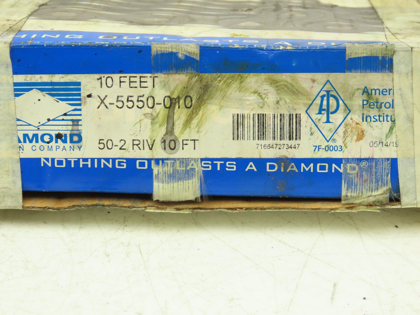 Diamond #50 Double Roller Chain Riveted 0.500 Pitch 10' Box & Master Link