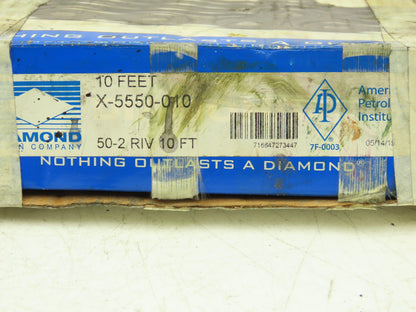 Diamond #50 Double Roller Chain Riveted 0.500 Pitch 10' Box & Master Link