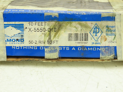 Diamond #50 Double Roller Chain Riveted 0.500 Pitch 10' Box & Master Link