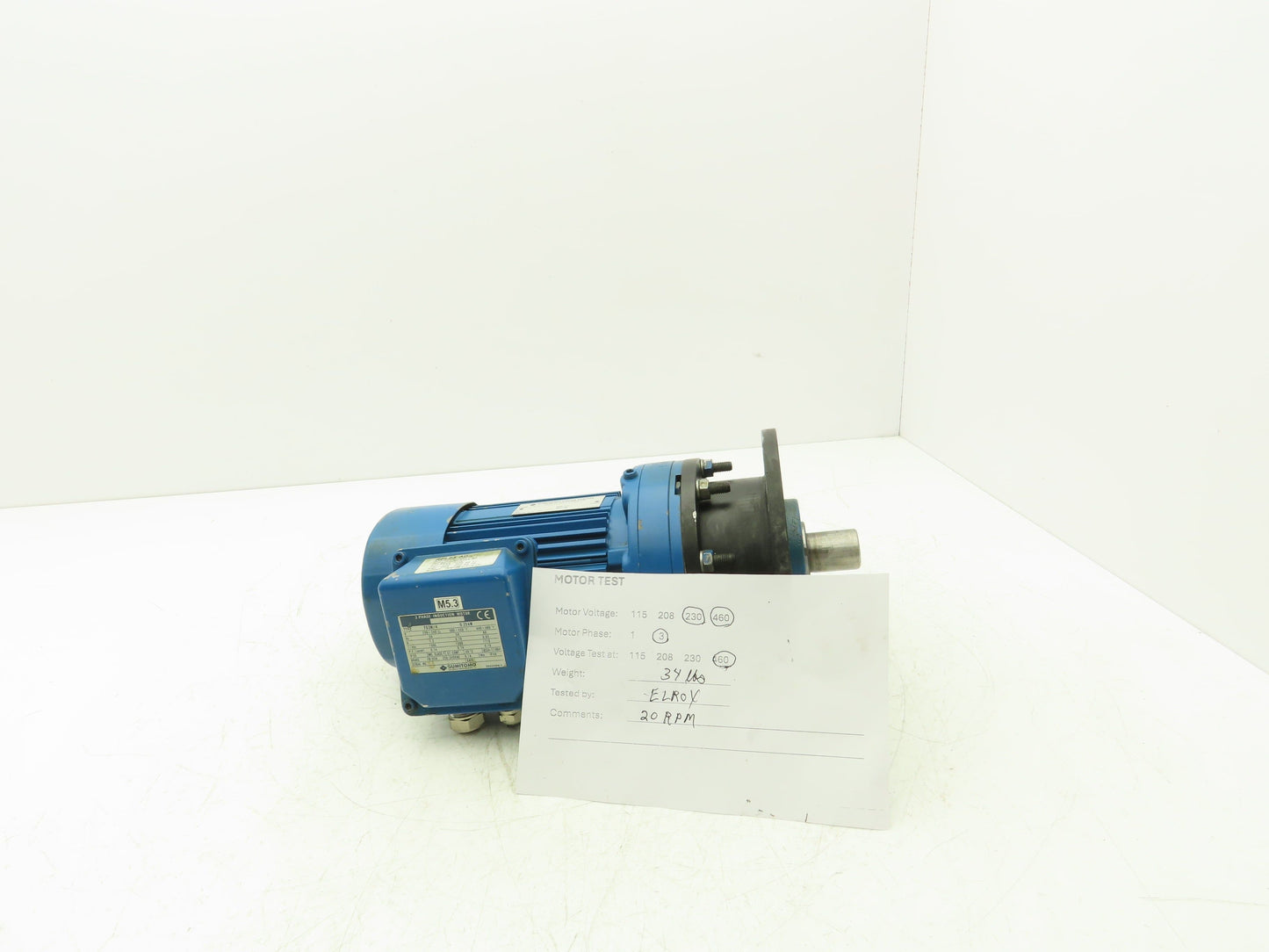 Sumitomo Cyclo CNFM03-4095GB-87/G F63M/4 Gearmotor 20rpm .25kw 220-480V 3PH 87:1