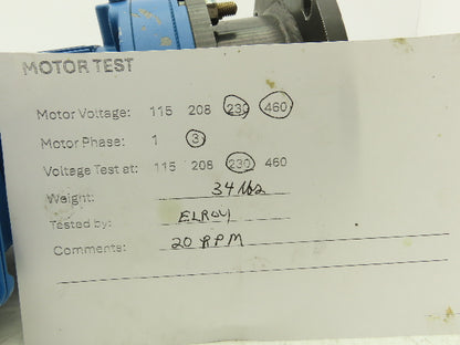 Sumitomo Cyclo CNFMS03-6095GB-87/G F63M/4 Gearmotor 20rpm .25kw 220-480V 87:1