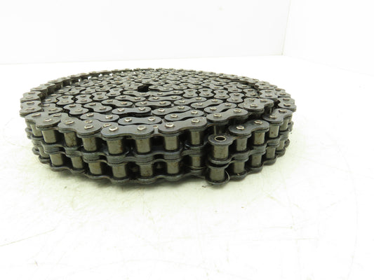 JWIS Double Strand Metric Roller Chain Riveted 0.625 Pitch 10' Length