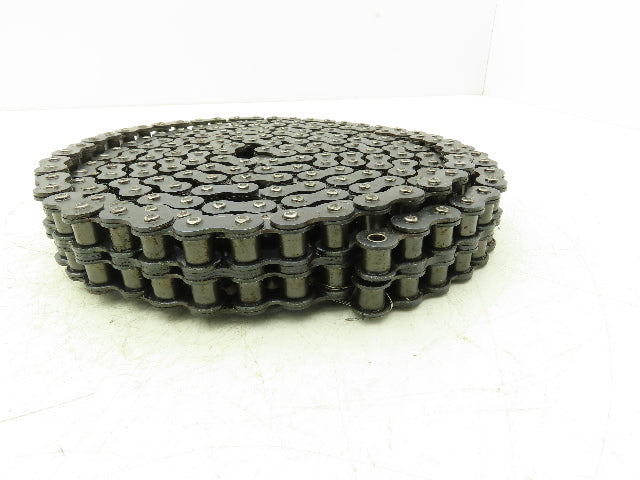 JWIS Double Strand Metric Roller Chain Riveted 0.625 Pitch 10' Length