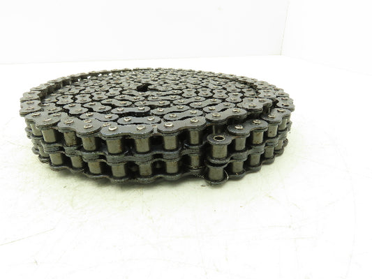 JWIS Double Strand Metric Roller Chain Riveted 0.625 Pitch 10' Length