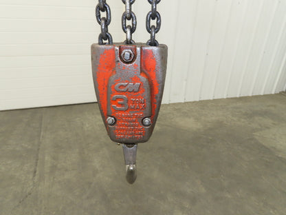 CM Lodestar RRT 3 Ton Electric Chain Hoist 11 FPM 14' Lift Motor Driven Trolley