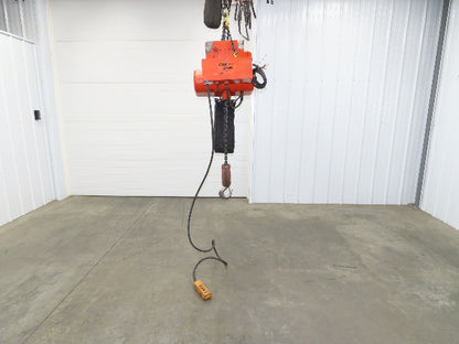 CM Lodestar RRT 3 Ton Electric Chain Hoist 11 FPM 14' Lift Motor Driven Trolley