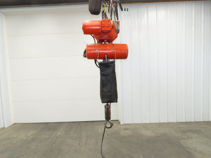 CM Lodestar RRT 3 Ton Electric Chain Hoist 11 FPM 14' Lift Motor Driven Trolley