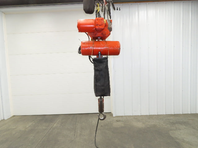 CM Lodestar RRT 3 Ton Electric Chain Hoist 11 FPM 14' Lift Motor Driven Trolley