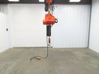 CM Lodestar RRT 3 Ton Electric Chain Hoist 11 FPM 14' Lift Motor Driven Trolley