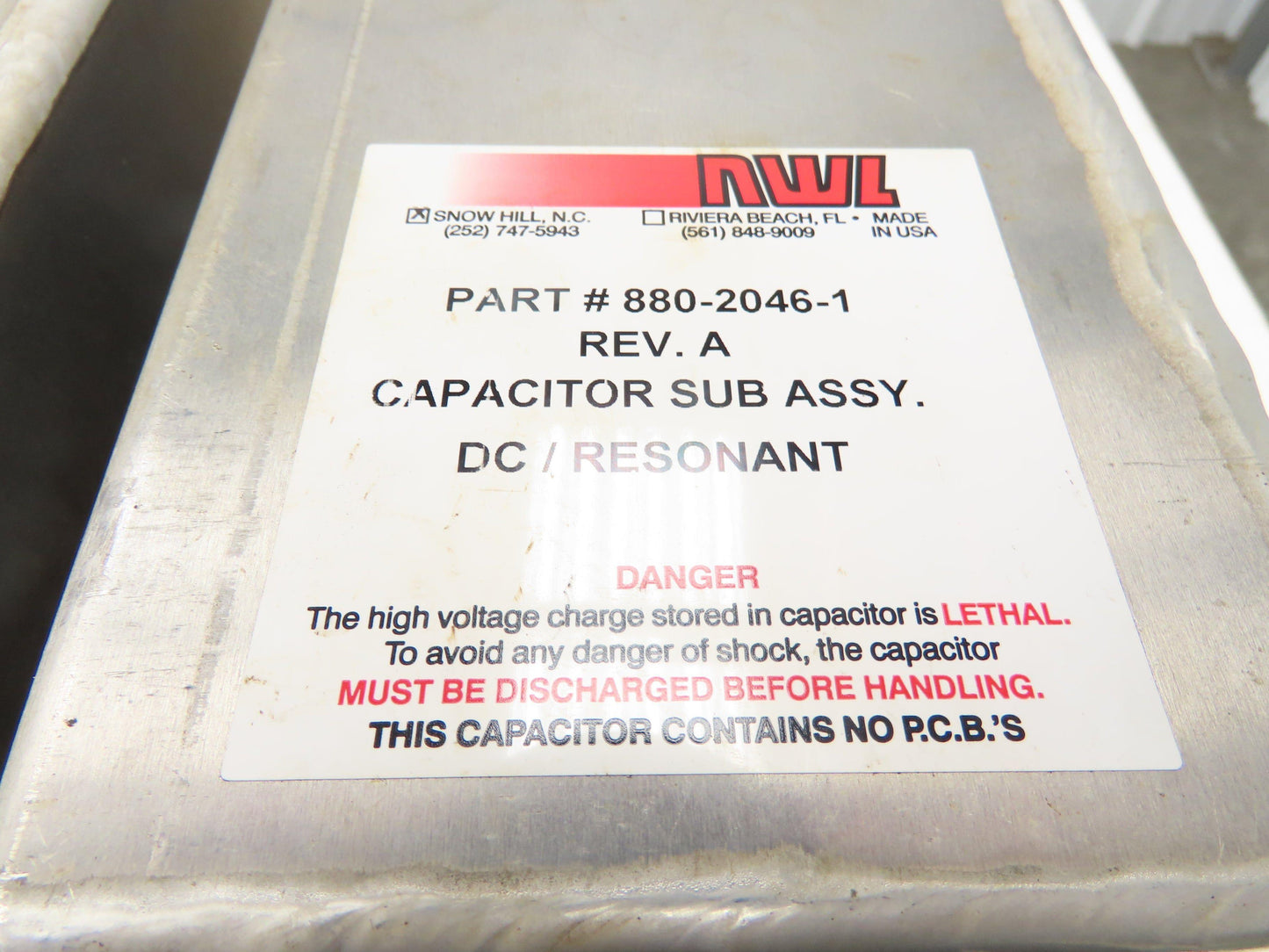 Rofin Sinar 880-2046-1 Capacitor Sub Assembly 900VDC 10mF 10000uF