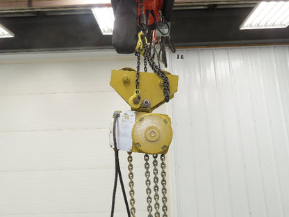 Yale KEL 2 Ton Electric Chain Hoist 8 FPM 10' Lift 230/460 Volt 3PH Trolley