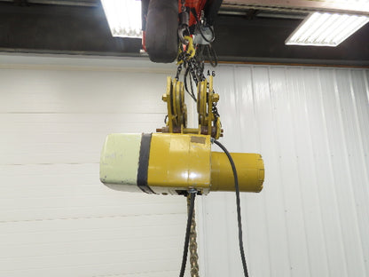 Yale KEL 2 Ton Electric Chain Hoist 8 FPM 10' Lift 230/460 Volt 3PH Trolley