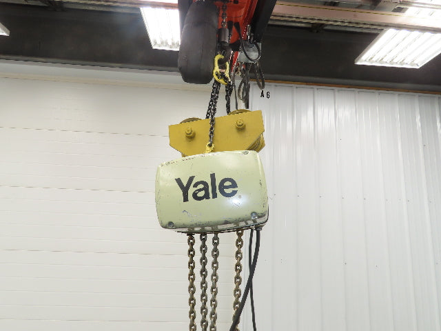 Yale KEL 2 Ton Electric Chain Hoist 8 FPM 10' Lift 230/460 Volt 3PH Trolley