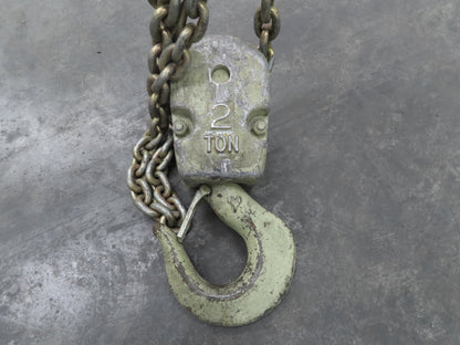 Yale KEL 2 Ton Electric Chain Hoist 8 FPM 10' Lift 230/460 Volt 3PH Trolley