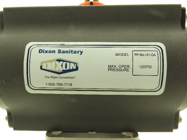Dixon RP-BA-101-DA Pneumatic Actuated 2" CF8M 3 Way Stainless Ball Valve 800 WOG