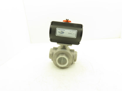 Dixon RP-BA-101-DA Pneumatic Actuated 2" CF8M 3 Way Stainless Ball Valve 800 WOG