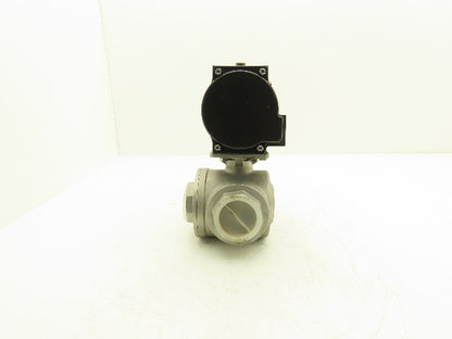Dixon RP-BA-101-DA Pneumatic Actuated 2" CF8M 3 Way Stainless Ball Valve 800 WOG
