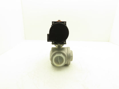 Dixon RP-BA-101-DA Pneumatic Actuated 2" CF8M 3 Way Stainless Ball Valve 800 WOG