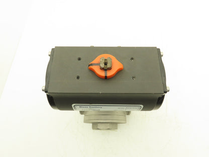 Dixon RP-BA-101-DA Pneumatic Actuated 2" CF8M 3 Way Stainless Ball Valve 800 WOG