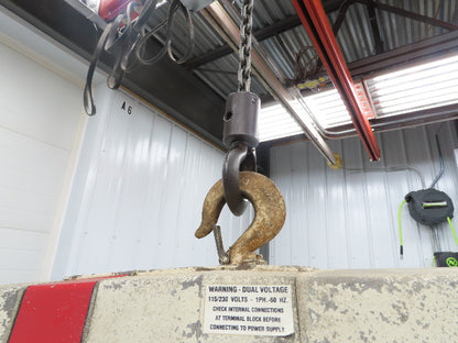 Coffing EC 1009 1 1/2 Ton Electric Chain Hoist 9 FPM 15' Lift 110 Volt 1PH