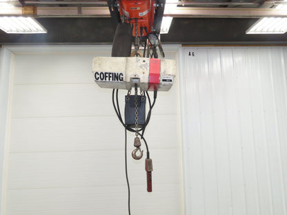 Coffing EC 1009 1 1/2 Ton Electric Chain Hoist 9 FPM 15' Lift 110 Volt 1PH
