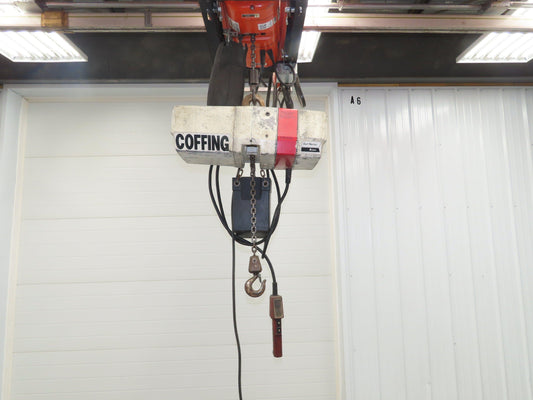 Coffing EC 1009 1 1/2 Ton Electric Chain Hoist 9 FPM 15' Lift 110 Volt 1PH