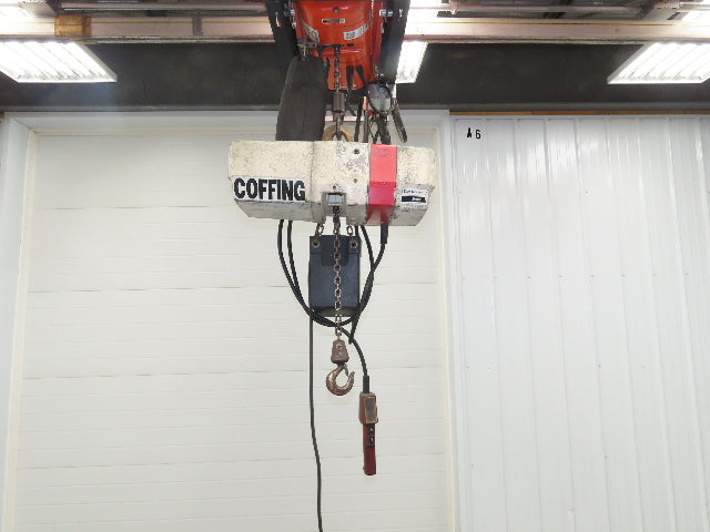 Coffing EC 1009 1 1/2 Ton Electric Chain Hoist 9 FPM 15' Lift 110 Volt 1PH