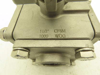 Dixon EG-3WL-015 Pneumatic Actuated Stainless Steel Ball Valve Only 1.5" 3 Way